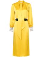 Fendi Neck Tie Belted Dress - Yellow & Orange