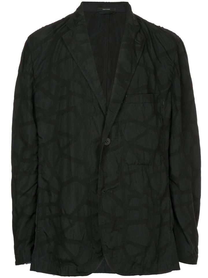 Issey Miyake Men Oversized Patterned Jacket - Black