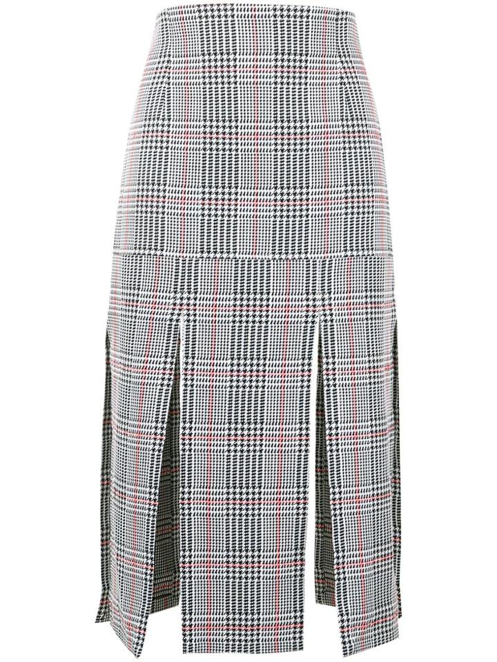 Marios Check Pattern Midi Skirt - Black