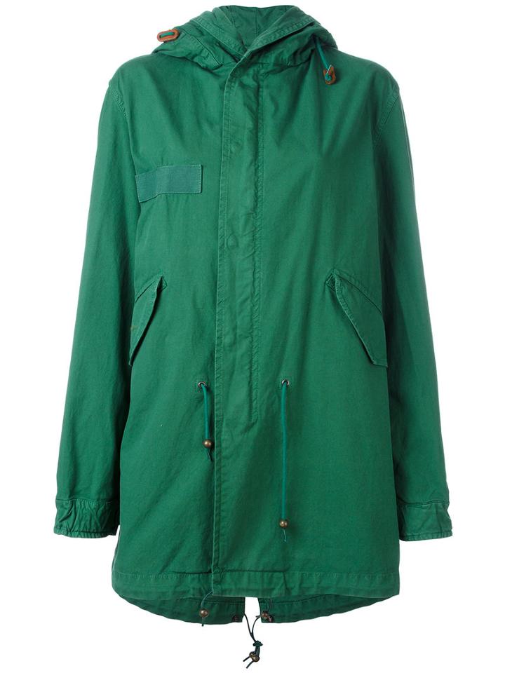 Mr & Mrs Italy Zipped Hooded Coat, Women's, Size: Small, Green, Cotton