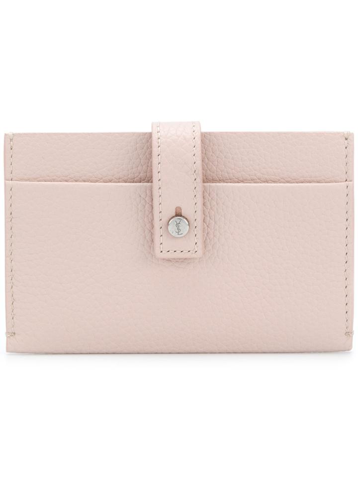 Saint Laurent Grained Sac De Jour Card Case - Pink & Purple
