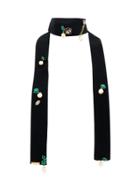 Marni Jewel Embellished Skinny Choker Scarf - Black
