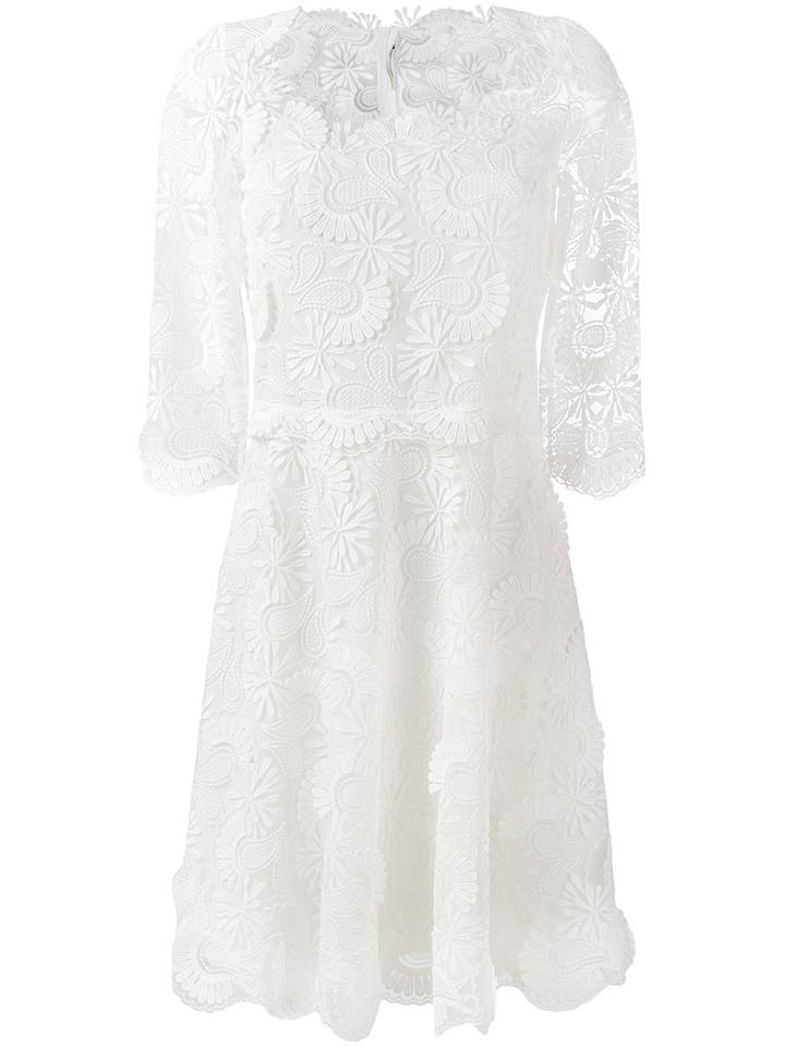 Ermanno Scervino - Embroidered Dress - Women - Polyester/silk - 44, White, Polyester/silk