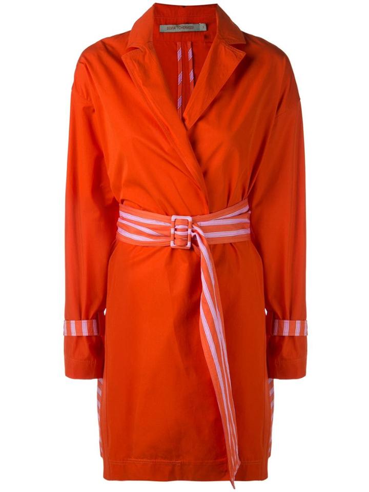 Silvia Tcherassi Gold Trench Coat - Orange