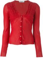 Christian Dior Vintage Georgette Top, Women's, Size: 36, Red