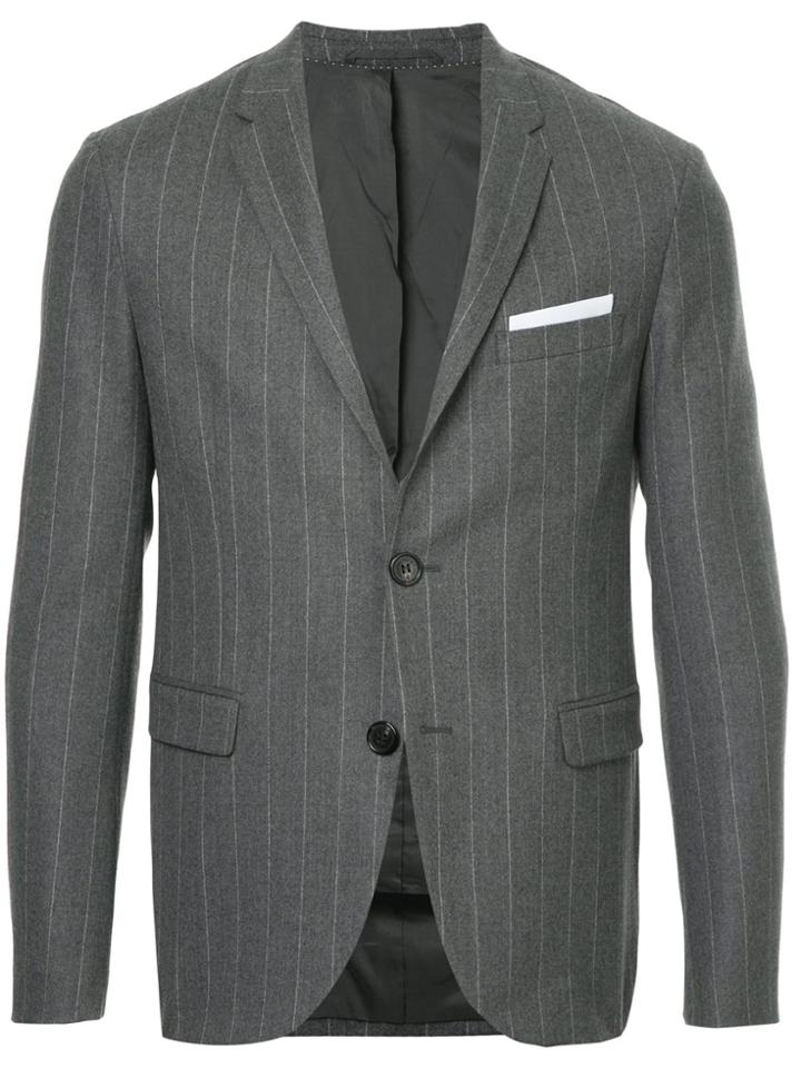 Neil Barrett Pinstriped Suit Jacket - Grey