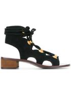 See By Chloé Lace-up Sandal Booties - Black