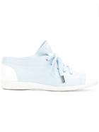 Chanel Vintage Interlocking Cc Lace-up Sneakers - Blue