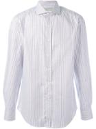 Brunello Cucinelli Striped Shirt, Men's, Size: S, White, Cotton