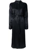 Ann Demeulemeester Embroidered Long Shirt Dress - Black