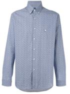 Etro Micro Paisley Shirt, Men's, Size: 40, Blue, Cotton