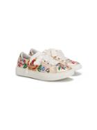 Andrea Montelpare Embroidered Floral Sneakers - Metallic