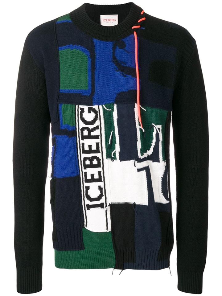 Iceberg Knit Mix Sweater - Black