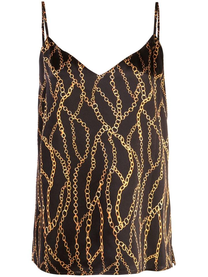 L'agence Chain Print Camisole Top - Black
