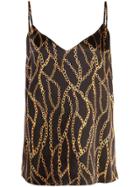 L'agence Chain Print Camisole Top - Black