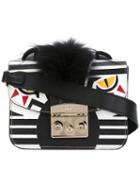 Furla Mini Jungle Crossbody Bag, Women's, Black, Leather/nylon/viscose