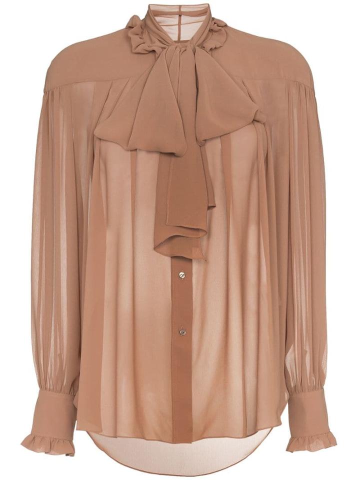 Rejina Pyo Tie Neck Long Sleeve Blouse - Neutrals
