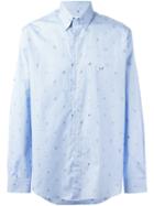 Etro Checked Animal Patch Shirt, Men's, Size: 39, Blue, Cotton