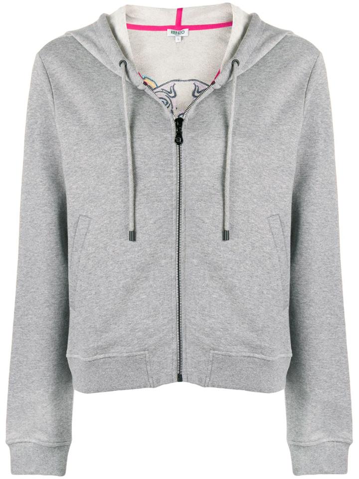 Kenzo Tiger Motif Hoodie - Grey