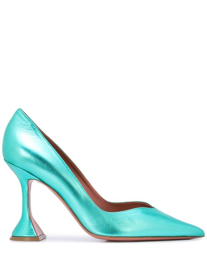 Amina Muaddi Giorgia Architectural Heel Pumps - Blue