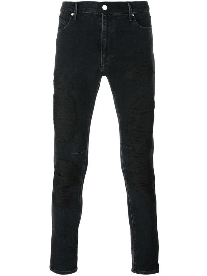 Rta Distressed Skinny Jeans, Men's, Size: 28, Black, Cotton/polyurethane