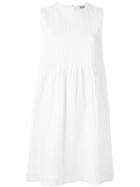 Msgm Textured Flared Dress, Women's, Size: 44, White, Cotton/spandex/elastane/polyester