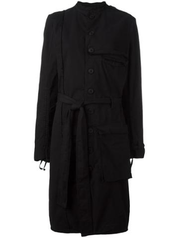 Pal Offner Single Breasted Belted Coat, Women's, Size: 3, Black, Cotton/spandex/elastane