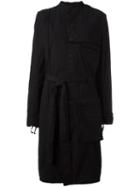 Pal Offner Single Breasted Belted Coat, Women's, Size: 3, Black, Cotton/spandex/elastane