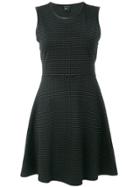 Armani Exchange Patterned Sleeveless Flared Dress - Black