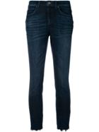 Cambio Lace Hem Skinny Jeans - Blue