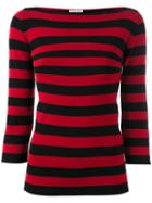 Tomas Maier Striped Top, Women's, Size: 8, Black, Polyester/viscose
