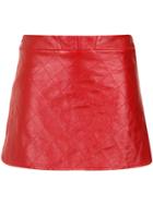 Andrea Bogosian Leather Mini Skirt - Red