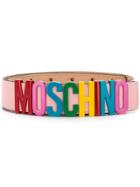 Moschino Rainbow Buckle Belt - Pink
