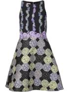 Giamba Floral Print Skater Dress, Women's, Size: 42, Black, Viscose/polyester