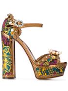Dolce & Gabbana Keira Platform Sandals - Gold