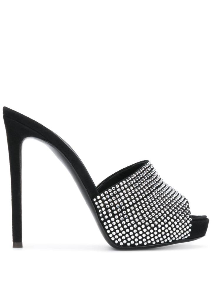 Giuseppe Zanotti Crystal Embellished Mules - Black