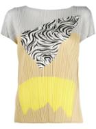 Pleats Please By Issey Miyake Printed Pleated T-shirt - Yellow