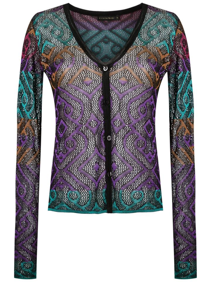 Cecilia Prado - Knit Cardigan - Women - Acrylic/lurex/viscose - M, Brown, Acrylic/lurex/viscose
