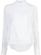 Derek Lam 10 Crosby Creased Mandarin Collar Shirt, Women's, Size: Small, White, Cotton