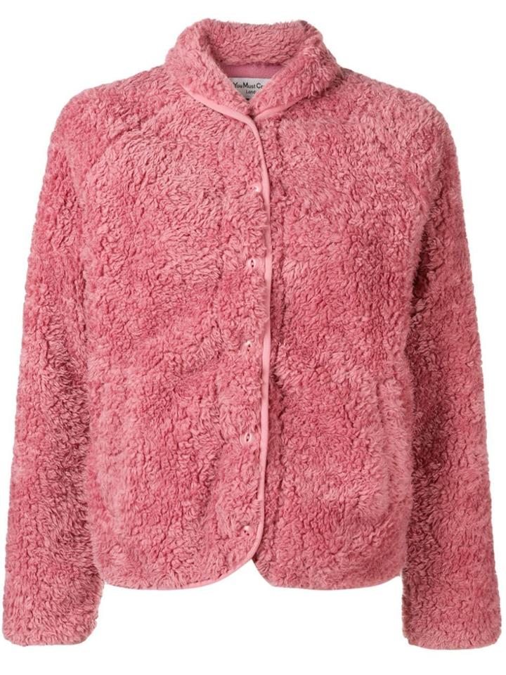Ymc Textured Button-up Jacket - Pink