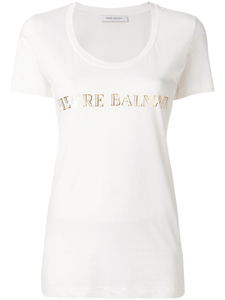 Pierre Balmain Logo T-shirt - White