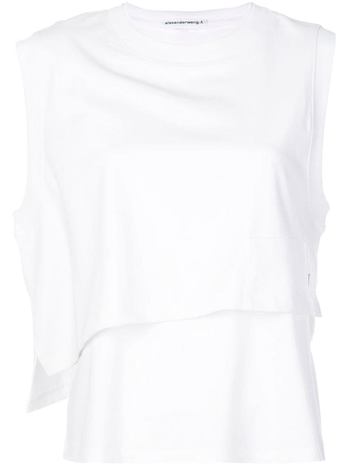 T By Alexander Wang Twisted Layered Tank Top - White