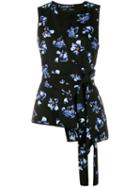Proenza Schouler Flower Print Wrap Top