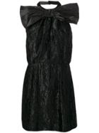 Miu Miu Backless Wrinkled Mini Dress - Black