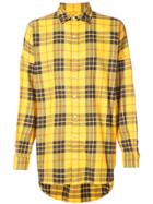 Mostly Heard Rarely Seen Oversized Flannel Shirt - Yellow & Orange