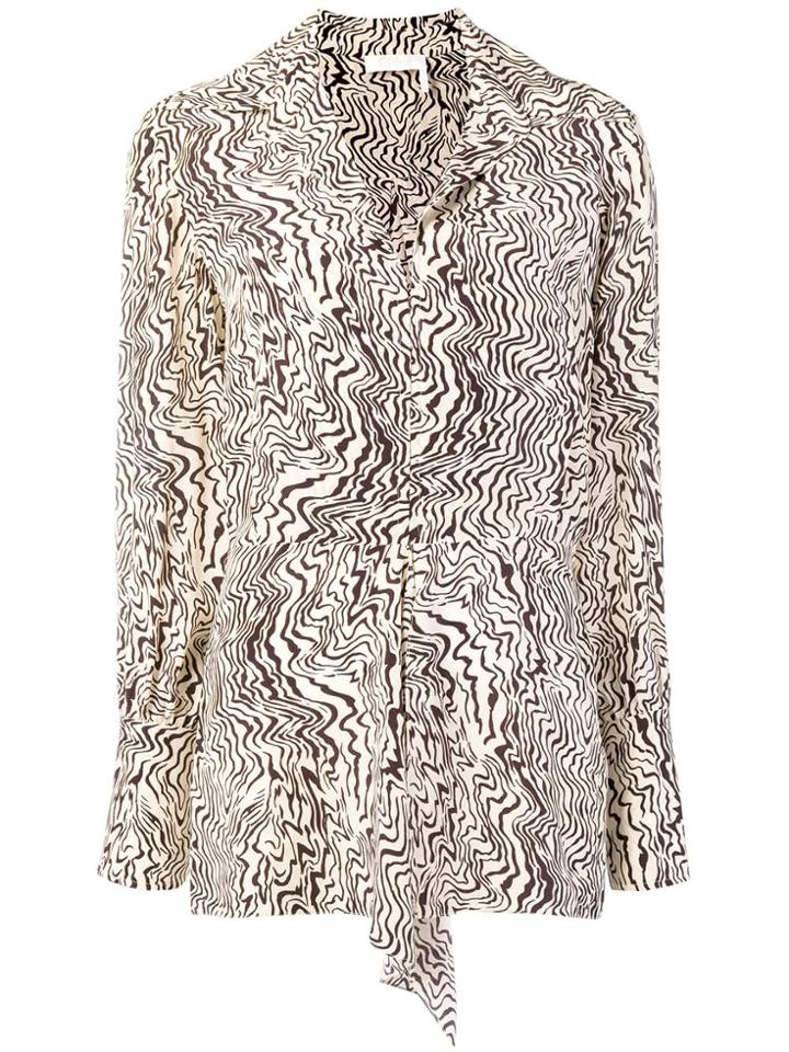 Chloé Abstract Print Blouse - Nude & Neutrals