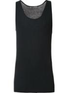 Denis Colomb Ribbed Tank Top, Men's, Size: Large, Black, Silk/cashmere