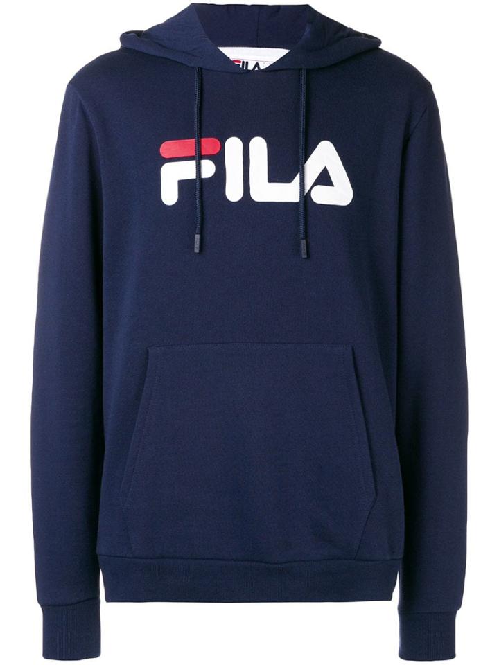 Fila Axel Logo Print Hoodie - Blue