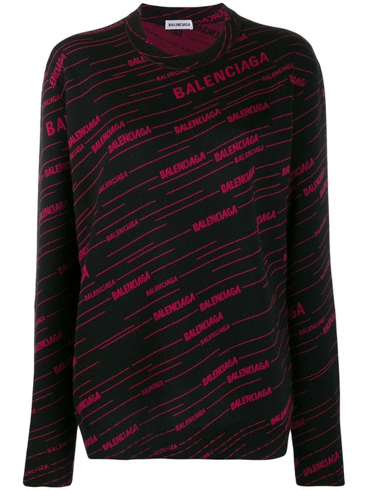 Balenciaga Diagonal Logo Sweater - Black