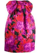 Richard Quinn Floral Print Strapless Dress - Pink